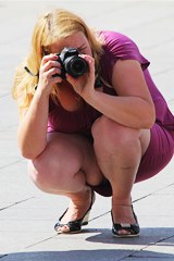 Cute camera girl up skirt view